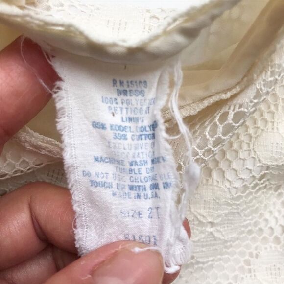 Vintage Cinderella Frock floral lace maxi dress GUC 2T - Picture 9 of 9